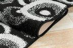 Custom Length Cut to Size Modern Farmhouse Carpet Runner Rug for Hallways, Non Slip Rubber Backed, 31 inch Wide X Customized Length, Geo Black, 31 inch X 7 feet