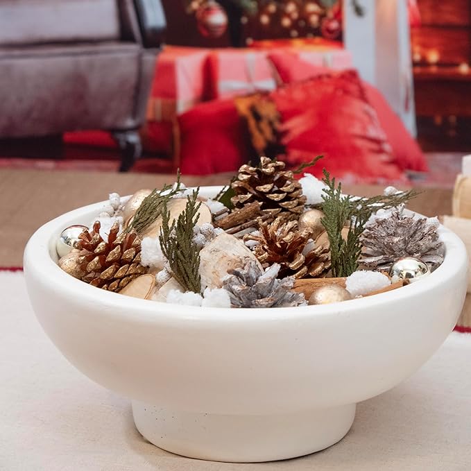 ANDALUCA Frosted Pine Winter Pinecone Fragrance Potpourri (Winter White)