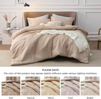 Bedsure King Size Comforter Set - Warm Sand King Comforter Set, Soft Bedding for All Seasons, Cationic Dyed Bedding Set, 3 Pieces, 1 Comforter (104"x90") and 2 Pillow Shams (20"x36"+2")