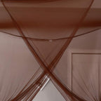 Mengersi 4 Corner Post Canopy Bed Curtains Mosquito Net Twin to Twin XL Size Bed,Netting Bed Curtains for Camping, Patio,Indoor Outdoor Net (80x40x80, Coffee)