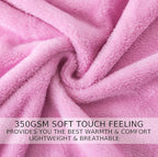 Flannel Fleece Travel Size Summer Blanket All Season 350GSM Lightweight Throw for The Bed Extra Soft Brush Fabric Winter Warm Sofa Blanket 50"*61"(Pink Travel)