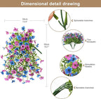 Artificial Hanging Flowers for Outdoors Spring Summer Decoration, 2PCS Silk Fake Daisy Realistic Outdoor Flowers UV Resistant Porch Patio Window Yard Decor(Purple Blue)