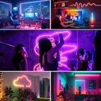 6.6FT Neon Rope Lights,Flexible Led Light Control with App/Remote,Multiple Modes,IP67 Outdoor Waterproof,Music Sync Strip for Bedroom