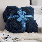 Bedsure GentleSoft Fluffy Navy Blue King Size Blanket for Bed, Thick Soft Sherpa Faux Fur Fleece Bedding Fuzzy Plush Winter Warm Heavy Large King Blanket, Cozy Blue Gifts for Men Women, 108x90