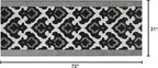 Custom Length Cut to Size Fleur de Lis Inspired Carpet Runner Rug for Hallways, Non Slip Rubber Backed, 31 inch Wide X Customized Length, Royal Grey, 31 inch X 6 feet