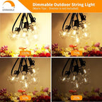 Svater Outdoor String Lights 150 FT, Patio Light with 78 Shatterproof LED Bulbs, Outside Plastic Hanging G40 Globe Lights for Cafe Market Bistro Backyard, Dimmable Warm White 2700K