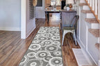 Custom Length Cut to Size Retro Modern Geometric Carpet Runner Rug for Hallways, Non Slip Rubber Backed, 31 inch Wide X Customized Length, Geo Grey, 31 inch X 11 feet