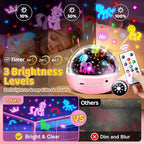 COOLNIGHT Kids Night Light Projector, [93 Lighting+3Films+Remote] Star Projector for Kids, 3 Brightness+3 Timer Star Lights for Bedroom, 360°Rotate + Quieter Stars for Ceiling, Girls Night Light,Gift