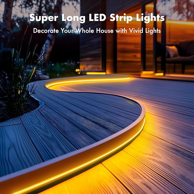 Neon Rope Lights,100FT RGB Led Strip Lights, Waterproof IP67, DIY Design, Music Sync, 44 Keys Remote Control, Multiple Modes, for Living Room, Bedroom, Holiday Decoration