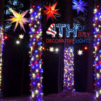 4th of July Decoration Patriotic Mini Lights - 200 Count 50 Feet Red White Blue Incandescent Bulb Waterproof String Lights Plug in for Indoor Outdoor Christmas Party Patio Independence Day Decoration