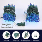 ODEETRONIC Christmas Blue Lights, 21.63ft 100 Count Incandescent String Lights Connectable, 120V UL Certified Christmas Indoor String Lights for Xmas, Tree, Party, House, Garden Decor, Green Wire