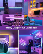 Hitlights LED Strip Lights 3 Pcs 1.64FT RGB Small LED Light Strips Kit Dimmable RGB 5050 Color Changing Tape Lights TV Backlight Display Case Lights Shelves Lighting with RF Remote & UL-Listed Adapter