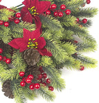 8PCS Artificial Flowers Bouquet Christmas Floral Pine Cones Red Fake Berry Picks Stems Holly Holiday Floral Picks for Xmas Tree Party Decoration DIY Indoor Table Centerpieces