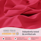LuxClub 4 PC Sheet Set Bed Sheets Deep Pockets 16" Eco Friendly Wrinkle Free Cooling Machine Washable Hotel Bedding Silky Soft - Red King