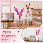 30 Pcs Artificial Faux Bougainvillea Fake Flower Silk Bougainvillea Branches UV Resistant Outdoor Indoor Decoration for Wedding Home Centerpieces Outside Decor (Rose Purple)