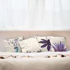Ambesonne Botanical Throw Pillow Cushion Case Pack of 4, Minimalist Watercolor Painting Leaves Agave Branches Plant in a Pot, Modern Accent Double-Sided Digital Printing, 16", Quartz and Lavender