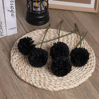 36 Pcs Black Artificial Chrysanthemums Flowers Ball Flower Silk Fake Mums Flowers for Halloween Ghothic Home Decor Indoor Floral Arrangement Table Centerpiece