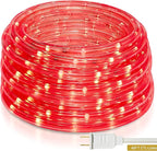 48ft Red LED Rope Lights Outdoor Waterproof - 324 LEDs Christmas Rope Lights, 120V ETL Certified, Connectable to 192ft, w/24 Mounting Clips & Screws for Holiday Decor