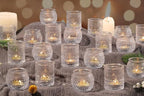 40 Pcs Assorted Clear Votive Candle Holders Bulk- Small Candle Holders Bulk for Wedding Table Decor, Glass Tealight Candle Holder for Fall, Thanksgiving, Christmas, Wedding Party Decor