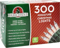 Holiday Essence 300 Mini Clear Lights, Christmas String Lights for Indoor and Outdoor Decorative Use, Green Wire, UL Listed