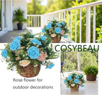 Artificial Rose Flowers 25pcs, Peacock Blue Foam Fake Rose Faux Flower for Wedding Bouquets Bridal Shower Centerpieces Floral Arrangements Home Decorations Party Backdrops Table