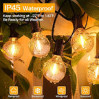 Ollny 150FT Outdoor String Lights, Waterproof Connectable Shatterproof Outside Light with 75 Edison + 4 Spare LED Bulbs Plug in, Patio Lights for Indoor Balcony Porch Camping Deck
