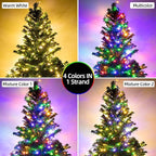 262FT 800 LED Color Changing Christmas Lights Outdoor Indoor, Warm White Multicolor Christmas Tree Lights, Waterproof Fairy String Light Timer Remote, 11 Lighting Modes