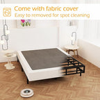 9 Inch Full XL Box Spring, Heavy Duty Metal Box Spring Bed Base with Fabric Cover, Mattress Foundation, Easy Assembly, Noise Free, Black
