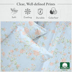 California Design Den Printed Twin XL Sheet Sets - 400 Thread Count Sateen, Natural 100% Cotton Sheets, Deep Pockets, Cooling and Durable Bedding Set - Antique Rose