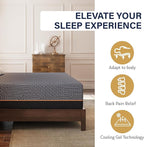 EGOHOME 14 Inch King Mattress, Copper Gel Memory Foam Mattress for Pain Relief, Therapeutic Mattress in a Box, CertiPUR-US Certified, Fiberglass Free Medium Mattress, Black