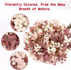 Baby Breath Fall Flowers Artificial Bulk, 15Pcs Fall Decor Fake Gypsophila Plants Bouquets Flowers Real Touch Faux Babies Breath Arrangement for Home Autumn Wedding Party Vase Decoration Pink