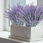 TURNMEON 20 Bundles Artificial Lavender Flowers for Outdoors, UV Resistant Fake Plants Artificial Plastic Faux Plants for Home Window Box Planter Porch Gardens Cemetery Summer Decor(Gray Purple)
