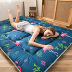 MAXYOYO Flamingo Japanese Floor Mattress Futon Mattress Queen Size, Boys Girls Foldable Bed Camping Mattress Floor Lounger Floor Bed Mattress for Adults