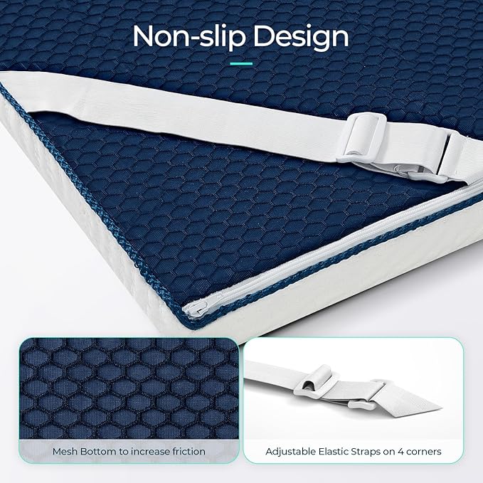 LINSY LIVING 4 Inches Twin Memory Foam Mattress Topper, Cooling Gel-Infused Swirl Memory Foam, Soft Bed Topper with Tencel™ Cover, CertiPUR-US and Oeko-TEX Certified, 74" L * 38" W * 4" H