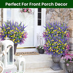 Artificial Plants Outdoor, 20PCS Artificial Flowers, UV Resistant Fake Flowers, Faux Flowers for Outdoor Planters for Home Garden Outside Porch Decor