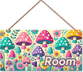 Personalized Mushroom Sign For Girls Bedroom Kids Nursery Door Wall Decor Custom Name Art Wooden Plaque For Home Kitchen Garden Yard Wall Club Front Door Decor