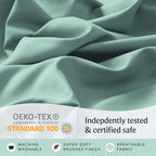LuxClub 3 PC Sheet Bed Sheets Deep Pockets Wrinkle Free-Kids-Fitted Sheets Machine Washable Hotel Bedding Silky Soft - Light Teal Twin