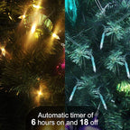 Battery Operated String Lights, 50 LED 18ft Christmas Lights Mini Lights with Timer & 8 Modes, for Christmas Tree Wreath Party Wedding Thanksgiving Decoration, Warm White