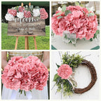 AVIVIHO 65pcs Dusty Rose Fake Flowers Hydrangea Artificial Flowers Bulk Realistic Hydrangeas Silk Flowers with Stems for Arrangement Home Weddings,Centerpieces,Party Arch Backdrop Decorations