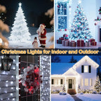 Decute 800LED 272ft Christmas String Lights UL Certified 8 Modes, Waterproof Outdoor Indoor Twinkle Starry Light for Christmas Tree Patio Garden Party Decor, Cool White