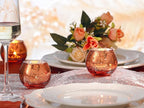 LAMORGIFT 24 Pcs Fall Tealight Candle Holders- Mercury Votive Candle Holders for Burnt OrangeTable Decorations, Terracotta Decor Glass Votives for Fall Party Boho Wedding Table Centerpieces