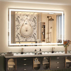 60x 40 Inch Lighted Bathroom Mirror for Wall, LED Illuminated Vanity Mirror with Lights, Dimmable, Anti-Fog, ETL Listed (Backlit and Front Lighted)