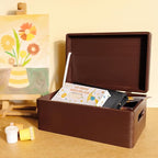 Large Brown Wooden Box Storage with Hinged Lid | 11.8 x 7.87 x 5.51 inches (+-0.5) | with Handles | Gift Box Kitchen Storage | Product NOT Intended for 15 Years OR Below