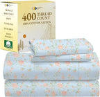 California Design Den Floral Pattern King Size Sheets Set - Luxury 400 Thread Count, Natural 100% Cotton Sateen, Deep Pocket King Sheets, Cooling and Durable Bedding Set - Antique Rose