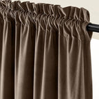 Lazzzy Velvet Blackout Curtains Thermal Insulated Room Window Drapes Super Soft Luxury Curtains for Living Room Bedroom Rod Pocket 2 Panels, Truffle, 52" W x 96" L