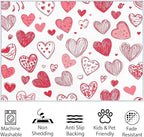 Area Rugs for Living Room 5x8 ft Cartoon Hand-Painted Red Love Washable Area Rug, Non Slip Floor Carpet, Ultra Soft Low Pile Rugs, for Bedroom, Dining Room, Office, Home Decor Rug