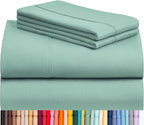 LuxClub 4 PC King Sheet Set, Breathable Luxury Bed Sheets, Deep Pockets Wrinkle Free Cooling Sheets Machine Washable Hotel Bedding Silky Soft - Light Teal King