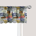 Ambesonne Vintage Window Valance Pack of 2, Original Retro Style License Plates Personalized Creative Travel Vacation, Rod Pocket Curtain Valances for Kitchen Bedroom, 42" X 12", Green Blue Yellow
