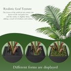 6FT Artificial Palm Tree, Tall Faux Palm Tree Indoor with Black Fake Plants Tall, Artificial Plants with Lifelike Leaves for Home Office Decor (Black)