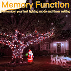 Ollny Red and White Christmas Lights Waterproof, 400LED 131FT String Lights with Remote 3 Timer, Plug in 8 Modes Fairy Light for Xmas Tree Indoor Bedroom House Party Wedding Decorations